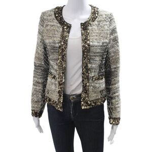 Gryphon New York Womens Beige Wool Blend Blazer Size S